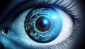 Cybernetic eye, wearable technology concept Royalty Free Stock Photo