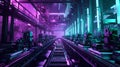 Cybernetic Factory Corridor AI Generative