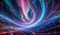 Cybernetic Flux A Technicolor Symphony of Light Streams, Representing Data Flow in a Digital World with a Swirling, Abstract Royalty Free Stock Photo
