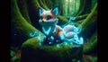 A cybernetic fox companion, Ai generated image Royalty Free Stock Photo