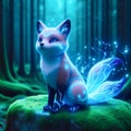 A cybernetic fox companion, Ai generated image Royalty Free Stock Photo