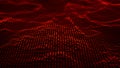 Cybernetic futuristic background. Big data visualization. Technological 3D landscape. 3D rendering