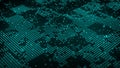 Cybernetic futuristic background. Big data visualization. Technological 3D landscape. 3D rendering