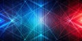 Cybernetic Grid Abstract Neon Lines in Red and Blue - Digital Art - A Conceptual Visualization of Interconnected Systems