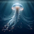 A cybernetic jellyfish companion, Ai generated image Royalty Free Stock Photo