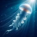 A cybernetic jellyfish companion, Ai generated image Royalty Free Stock Photo