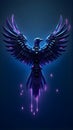The Cybernetic Neon Raven Royalty Free Stock Photo