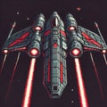 Cybernetic Red Star Cruiser Royalty Free Stock Photo