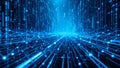 Cybernetic Streams: Flowing Binary Code in Digital Cyberspace