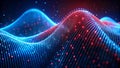 Cybernetic Tidal Wave An Abstract Symphony of Blue Matrix Code and Crimson Danger Signals AI generated