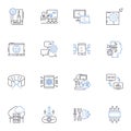 Cyberprogram line icons collection. Security, Protection, Encryption, Firewall, Malware, Virus, Hackers vector and