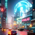 cyberpunk beautiful highly detailed futuristic hyper-realistic city