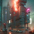 cyberpunk beautiful highly detailed futuristic hyper-realistic city