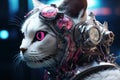 Cyberpunk cat. Generate Ai