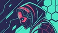 Cyberpunk character silhouette, futuristic, sci-fi, digital art, tech vector design Generative AI
