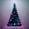 cyberpunk christmas tree, neural network generated art