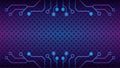 Cyberpunk Circuit With Diamond Geometric Pattern. Electronic Tree Shape Vector Illustration. Dystopian Abstract Background Design