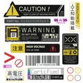 Cyberpunk decals set. Set of vector stickers and labels in futuristic style