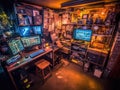 Cyberpunk escape room with hightech puzzles