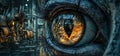 Cyberpunk Eye A CloseUp of a Futuristic Mechanical Eye Royalty Free Stock Photo