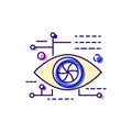 Cyberpunk eye color icon. Future with robot technology. Bio-robot gadgets. Human high tech implants Royalty Free Stock Photo