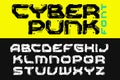 Cyberpunk Font Vector Design Style