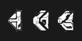 Cyberpunk futuristic arrows set. Cyber futuristic design elements set. Cyber arrows, pointers, direction. Digital tech