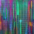 439 Cyberpunk Futuristic Grid: A futuristic and cyberpunk-inspired background featuring a grid of futuristic elements in neon an Royalty Free Stock Photo
