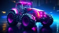 Cyberpunk Futuristic Tractor Hyperrealistic 3D-Style Concept