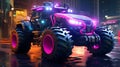 Cyberpunk Futuristic Tractor Hyperrealistic 3D-Style Concept