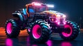 Cyberpunk Futuristic Tractor Hyperrealistic 3D-Style Concept