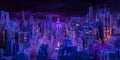 A cyberpunk-inspired 3D background featuring a sleek robotic cityscape, with mechanical structures