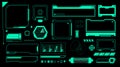 Cyberpunk Interface and Frame Elements Vector,Green Futuristic style