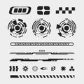 cyberpunk interface illustration vector icon element futuristic line, round cyrcle set bundle template poster editable Royalty Free Stock Photo