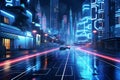 Cyberpunk Night City. A Glimpse into the Future Royalty Free Stock Photo