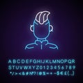 Cyberpunk person neon light icon