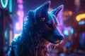 Cyberpunk Realism: Highly Detailed 3D Art with Rococo and Neon Elements