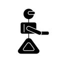 Cyberpunk robot glyph icon. Futuristic gadget. Future with robot technology