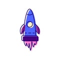 Cyberpunk rocket color icon. Futuristic air craft. High tech technology. Flat symbol. Isolated vector illustration Royalty Free Stock Photo