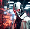 Cyberpunk Sci-Fi Dark Fantasy: Kodak Portrait 400 8K - Highly Detailed Futuristic Robot in Humanoid Form Depicting Artificial