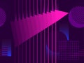 Cyberpunk seamless pattern. Retro futurism of the 80s. Memphis geometric elements. Background synthwave. Vector