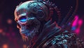 cyberpunk skull soldier, digital art illustration, Generative AI