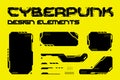 Cyberpunk style Vector Design Elements HUD UI pack