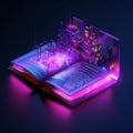 Cyberpunk Technologically Book Futuristic Isometric Icon