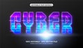 Cyberpunk text effect. Realistic gradient light text effect. Text glows in the dark