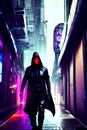 Cyberpunk Thief in an Alley