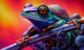 Cyberpunk tree frog