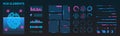 Cyberpunk Vector HUD Elements Set for Futuristic User Interface