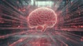 Cyberpunk virtual brain image. representing artificial intelligence, cutting-edge technology.