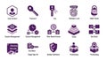 Cybersecurity and Access Control Icons Set Royalty Free Stock Photo